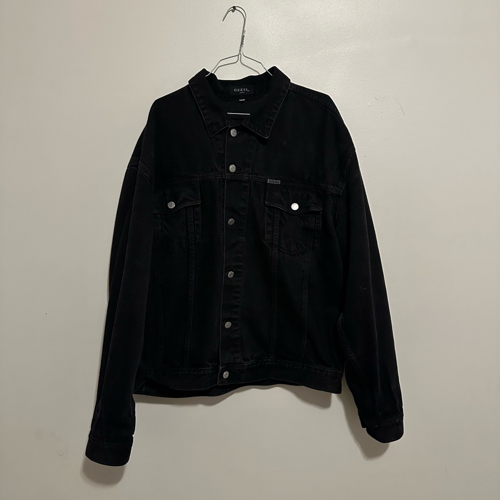 Vintage black guess denim jacket
